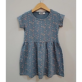 ÇİÇEK DESENLİ BAHAR HAVASI  ÇOCUK ELBİSE