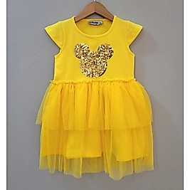 MİCKEY MOUSE DESENLİ TÜLLÜ  ÇOCUK ELBİSE